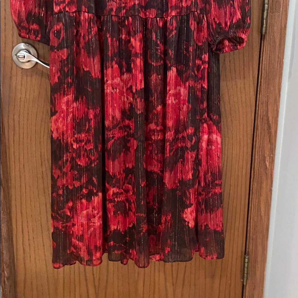 Lane Bryant UEC Women’s Size 16 Red and Black Abstract Floral Maxi Dress - Picture 9 of 13